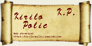 Kirilo Polić vizit kartica